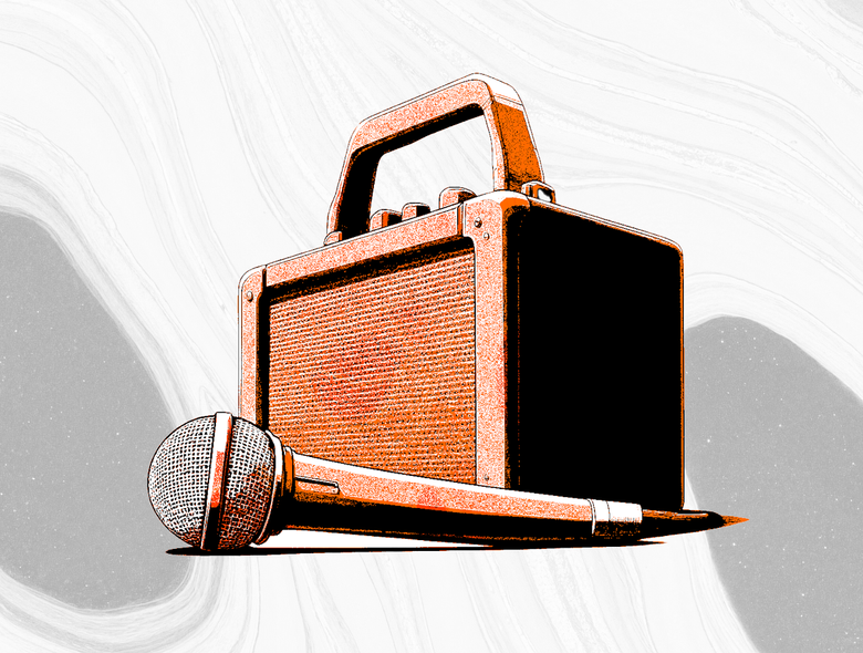 A karaoke machine