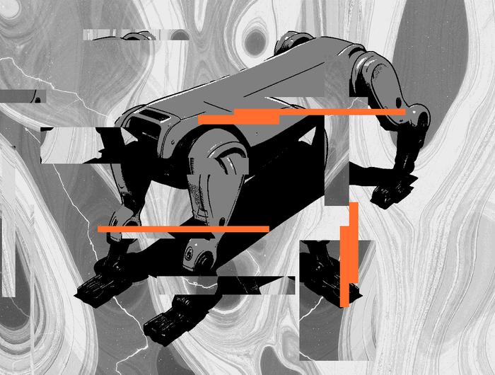 A glitchy robot dog